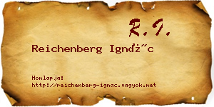 Reichenberg Ignác névjegykártya